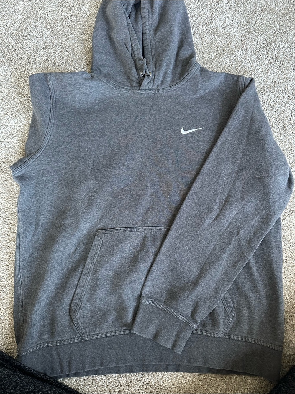 Nike Gray Pullover Hoodie with White Swoosh Tag
